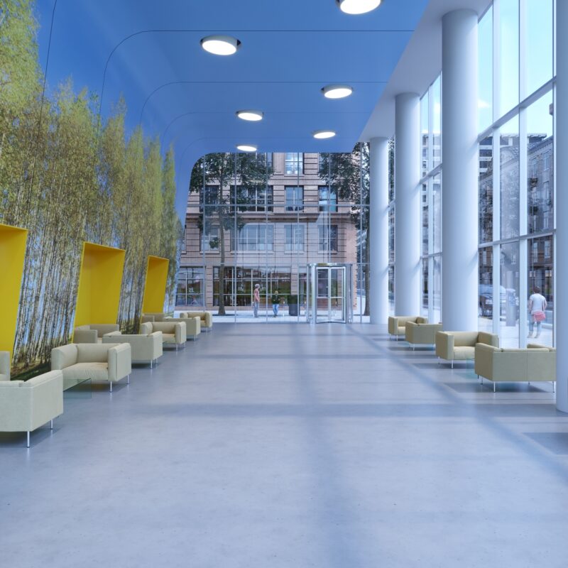 Lobby with Trees